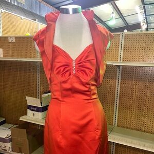 Orange Formal Dress with Jacket
